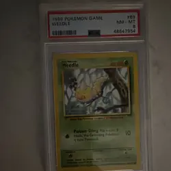 Pokemon Weedle Base Set Uncommon Regular PSA 8 1999 English - Image 1