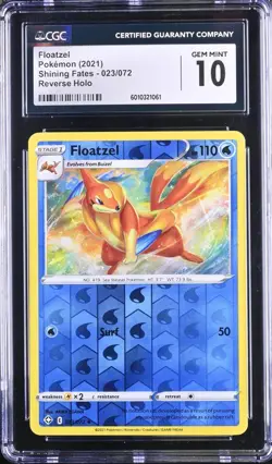 Floatzel Pokemon 2021 Shining Fates 023/072 Reverse Holo CGC 10 - Image 1