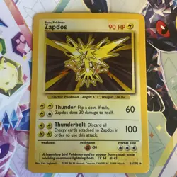 Pokemon TCG Zapdos 16/102 Base Set Holo Rare Unlimited WOTC Vintage - Image 1