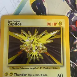 Pokemon TCG Zapdos 16/102 Base Set Holo Rare Unlimited WOTC Vintage - Image 2