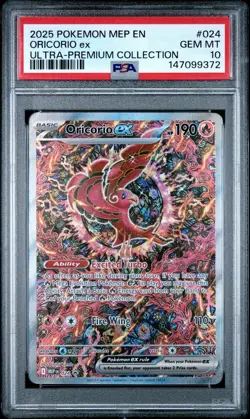 2025 POKEMON MEP EN-ME BLACK STAR PROMO #024 ORICORIO EX PSA 10 - Image 1