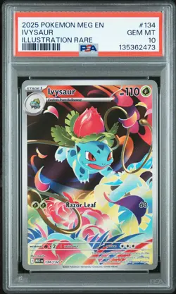 2025 POKEMON MEG EN-MEGA EVOLUTION ILLUSTRATION RARE #134 IVYSAUR PSA 10 - Image 1
