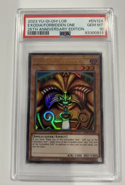 Yu-Gi-Oh Exodia The Forbidden One 25th Anniversary LOB-EN124 PSA 10 GEM MT 2023 - Image 1