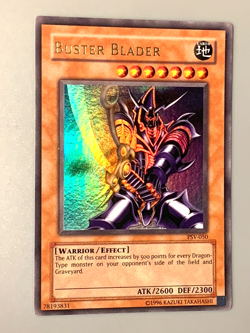 yugioh 1996 Buster Blader PSV-050 Unlimited Edition Ultra Rare VLP Near Mint - Image 1