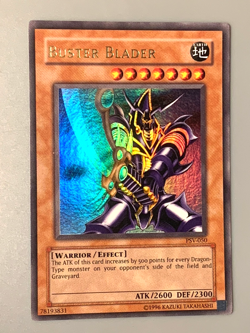 yugioh 1996 Buster Blader PSV-050 Unlimited Edition Ultra Rare VLP Near Mint - Image 2