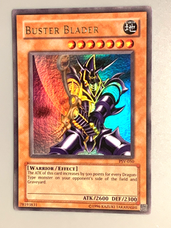 yugioh 1996 Buster Blader PSV-050 Unlimited Edition Ultra Rare VLP Near Mint - Image 3