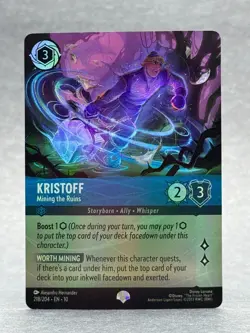Disney Lorcana - 218/204 Kristoff Mining the Ruins WITW EPIC Holo NM TCG - Image 1