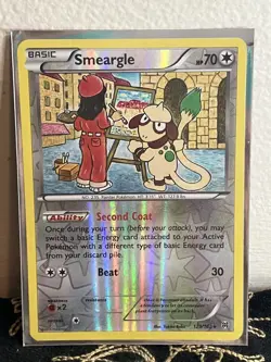 Pokemon TCG Smeargle #123/162 XY Breakthrough Reverse Holo Card 2015 NM - Image 1