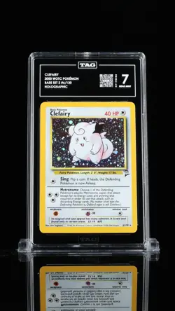 TAG 7 Clefairy 2000 Base Set 2 6/130 Holo Pokemon Card SWIRL - Image 1