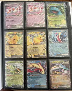 63 Card Pokemon TCG Lot Starter Binder Promos Exs Trainers IRs Full Arts & More - Image 1