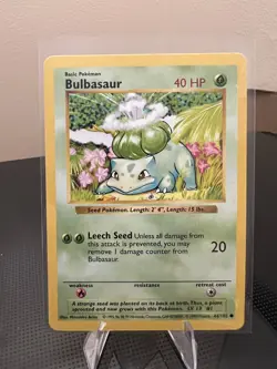 Pokemon Card - Bulbasaur Base Set (Shadowless) 44/102 Common LP - Image 1