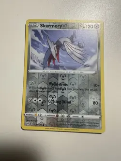 Skarmory Pokemon Card Basic Metal Type Reverse Holo Rare 128/189 - Image 1