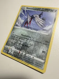 Skarmory Pokemon Card Basic Metal Type Reverse Holo Rare 128/189 - Image 2