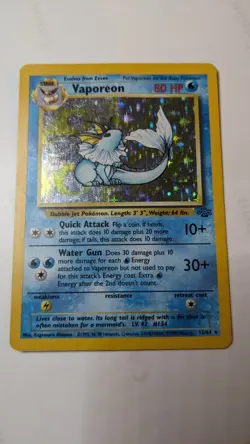 Vaporeon 12/64 Jungle Holo LP Vintage Pokemon Card - Image 1