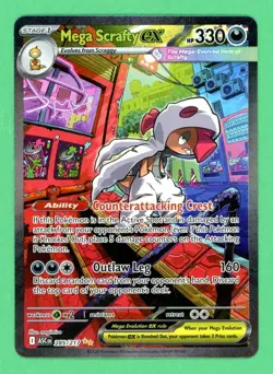 Mega Scrafty Ex Pokemon Ascended Heroes Illustration Rare 285/217 NM - Image 1