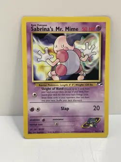 Pokemon WOTC TCG Vintage Sabrina's Mr. Mime 094/132 Gym Heroes Regular LP - Image 1