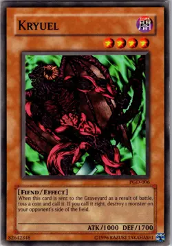 Yu-Gi-Oh TCG Kryuel PGD-006 Unlimited Regular Common Card Played LP - Image 1