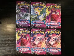 Pokemon Fusion Strike Sealed Booster Packs Lot of 6 Factory Sealed SWSH Era New - Image 1