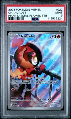2025 Pokemon Mep En Charcadet Phantasmal Flames Etb #22 Promo Psa 9 - Image 1