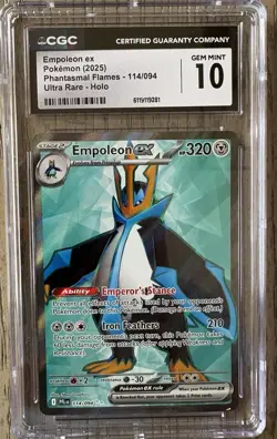 2025 Pokemon Phantasmal Flames Empoleon Ex #114 CGC 10 Gem Mint - Image 1