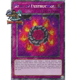 Yugioh! 1x Ring of Destruction RA04-EN119 Platinum Secret Rare 1st Ed NM - Image 1