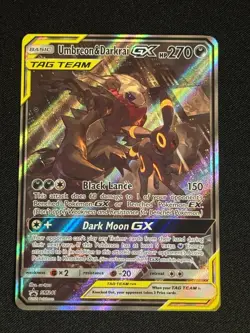 FULL ART Umbreon & Darkrai GX ULTRA RARE Tag Team SM241 Pokemon Holo Promo - LP+ - Image 1