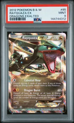 2012 POKEMON BLACK & WHITE DRAGONS EXALTED #85 RAYQUAZA EX PSA 9 - Image 1