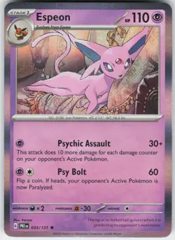 Espeon 033/131 Holo Rare SV: Prismatic Evolutions Pokemon Near Mint - Image 1