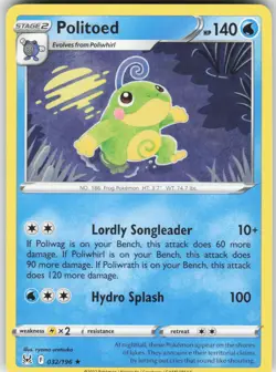 Politoed 032/196 Rare Lost Origin Pokemon Near Mint - Image 1