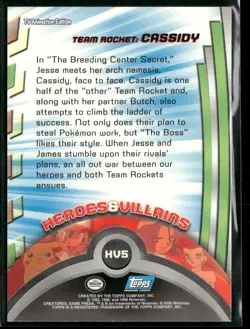 Team Rocket: Cassidy #HV5 Topps Trading Cards Series 2 Pokemon Near Mint - Image 2