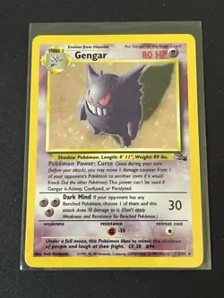 Wizards of the Coast Pokemon Gengar Fossil 5/62 Holo Rare 1999 80 HP Unlimited - Image 1