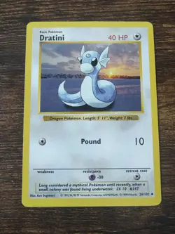 Pokemon Base Set Shadowless Dratini 26/102 Non Holo LP- - Image 1