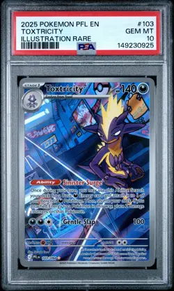 🔥2025 TOXTRICITY #103 POKEMON PFL EN-PHANTASMAL FLAMES ILLUSTRATION RARE PSA 10 - Image 1