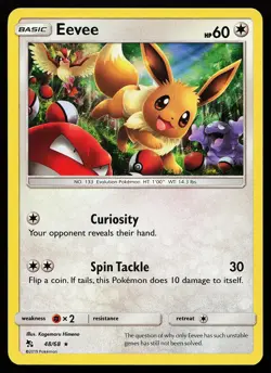 Eevee 48/68 Holo Rare Hidden Fates Pokemon Card - Image 1