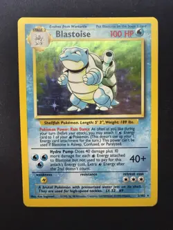 Pokemon TCG: Base Set Unlimited Blastoise 2/102 Holo Rare MP - Image 5