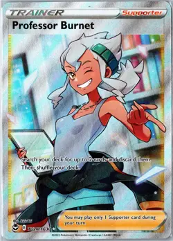 Pokemon Card - Professor Burnet TG26/TG30 Silver Tempest Trainer Gallery LP - Image 1