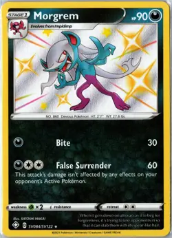 Pokemon Card - Morgrem SV084/SV122 Shining Fates Shiny Vault Shiny Rare NM - Image 1