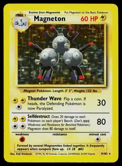 Pokemon Card - Magneton Base Set Unlimited 9/102 Holo Holo Rare - Image 1