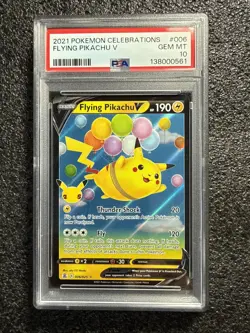 2021 Pokemon Celebrations #006 Flying Pikachu V PSA 10 - Image 1