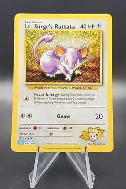 Lt. Surge's Rattata 15/34 CLB Holo Pokemon Trading Card Game Classic English #2 - Image 1