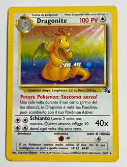 Dragonite 4/62 Fossil Holo Rare Pokemon Card Italian - Image 1