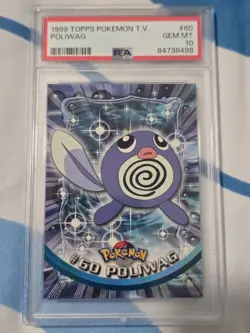1999 Pokemon Topps Poliwag Blue Logo PSA 10! - Image 1