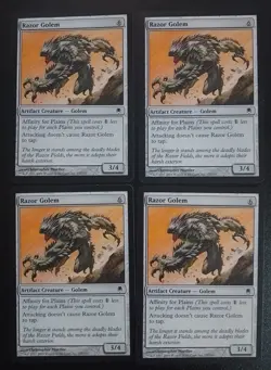 Magic the Gathering MTG Razor Golem Darksteel Lightly Played Excellent x4 - Image 1
