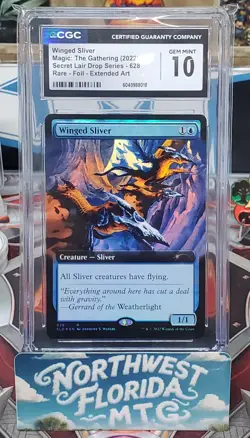 MTG - CGC Gem Mint 10 - SLD: Bonus Card 2022 - Winged Sliver (Foil) Extended Art - Image 1