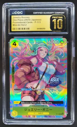 2025 ONE PIECE JP JEWERLY BONNEY PROMO P-113 MINI-TIN VOL 2 CGC 10 PRISTINE C PT - Image 1