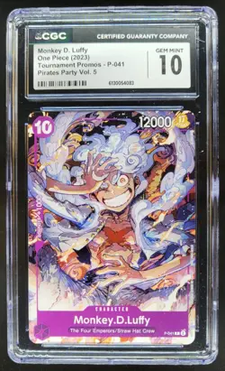 2023 ONE PIECE MONKEY D. LUFFY PROMO P-041 CGC 10 B PT - Image 1