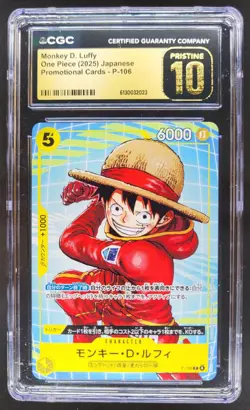 2025 ONE PIECE JP MONKEY D. LUFFY PROMO P-106 CGC 10 PRISTINE B PT - Image 1