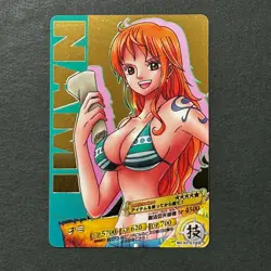 S6578 Very Rare Nami No.02-07 R Gold Holo Japanese One Piece AR Carddass Card - Image 1