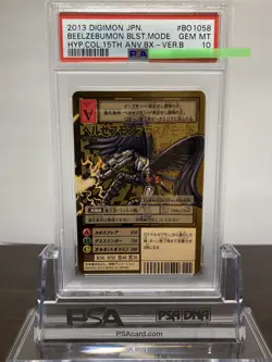 [Y1][PSA10] Bo-1058 Beelzebumon Blast Mode Gold Etching Rare Digimon Card Game - Image 1