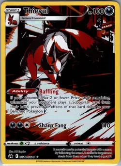 Thievul GG17/GG70 SWSH: Crown Zenith: Galarian Gallery - Pokemon Card - NM - Image 1